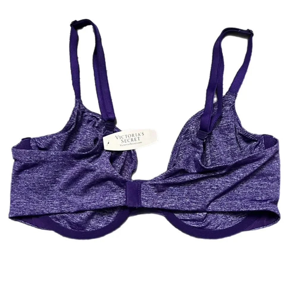 Victoria’s Secret Unlined Semi Demi Supersoft Satiny bra marled purple 32DD